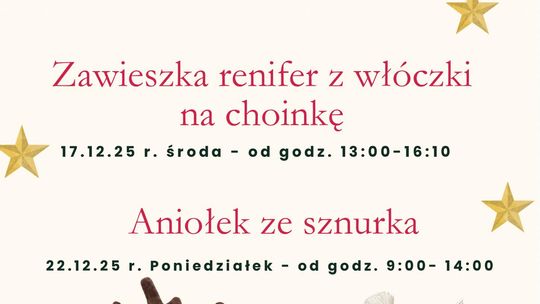 Plakat zapowiadający wydarzenie - Świąteczne zajęcia artystyczne dla dzieci