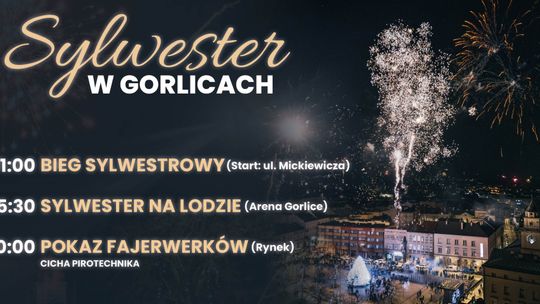 Sylwester 2025/26 w Gorlicach | zapowiedzi wydarzeń - halogorlice.info Plakat zapowiadający wydarzenie- sylwester 2025-26