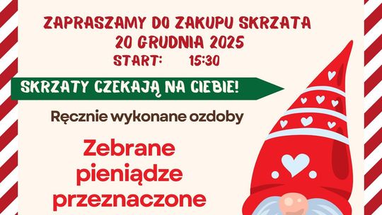 Plakat zapowiadający wydarzenie - Szkolny kiermasz świąteczny „Skrzaty” w Brunarach