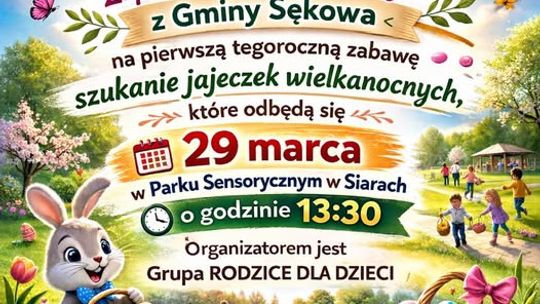 plakat zapowiadający wydarzenie - Szukanie wielkanocnych jajeczek w Siarach