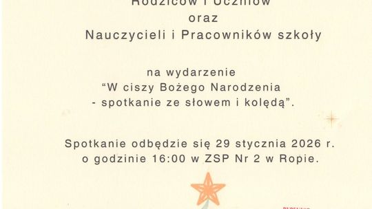 plakat zapowiadający wydarzenie - W ciszy Bożego Narodzenia – spotkanie ze słowem i kolędą