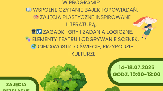 Wakacyjna wyprawa do krainy bajek w Bieczu | halogorlice.info Plakat zapowiadający Wakacyjną wyprawę do krainy bajek