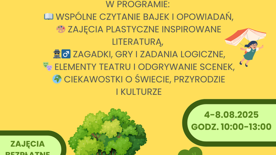Wakacyjne zajęcia dla dzieci w Bieczu | halogorlice.info Zdjęcie przedstawia plakat promujący wydarzenie Wakacyjne zajęcia dla dzieci w Bieczu