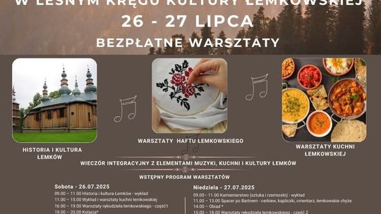 Warsztaty pt. W leśnym kręgu kultury łemkowskiej | halogorlice.info Plakat zapowiadający Schronisko Bartne