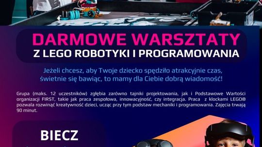 Plakat warsztaty z lego robotyki i programowania