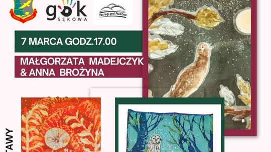 Plakat zapowiadający wydarzenie - Wernisaż pt. Batik z naturą w tle
