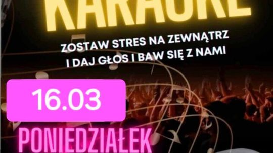 plakat zapowiadający wydarzenie - Wieczór z KARAOKE