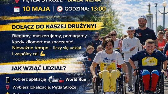 Plakat zapowiadający wydarzenie - Wings for Life World Run – lokalna edycja w Stróżach