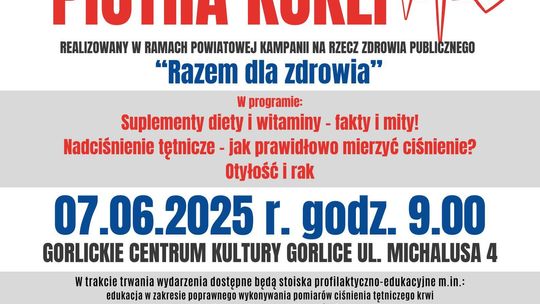 Wykład Piotra Kukli: Razem dla zdrowia | halogorlice.info Plakat zapowiadający wydarzenie Wykład Piotra Kukli: Razem dla zdrowia