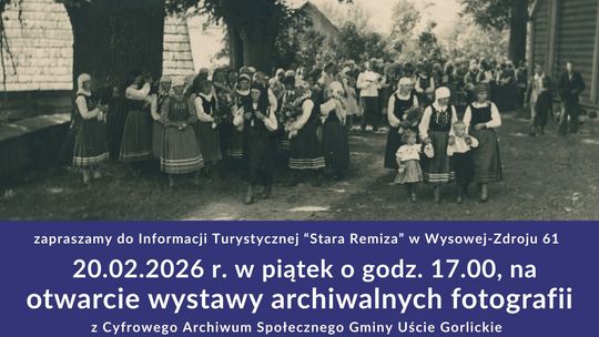 plakat zapowiadający wydarzenie - Wystawa archiwalnych fotografii w Wysowej Zdrój