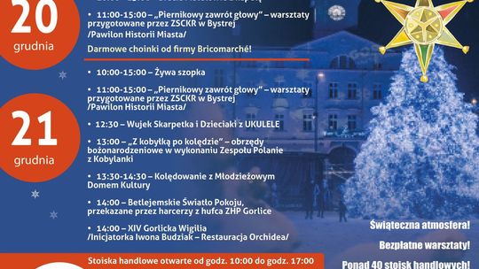 XI Gorlicki Jarmark Bożonarodzeniowy w Gorlicach | zapowiedzi wydarzeń - halogorlice.info Plakat zapowiadający wydarzenie XI Gorlicki Jarmark Bożonarodzeniowy w Gorlicach