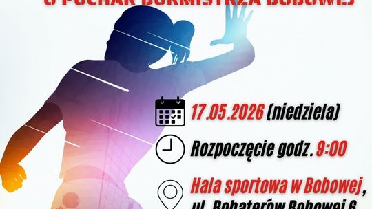 plakat zapowiadający wydarzenie - XIII Beskidzko-Pogórzański Turniej Siatkówki Dziewcząt Szkół Podstawowych