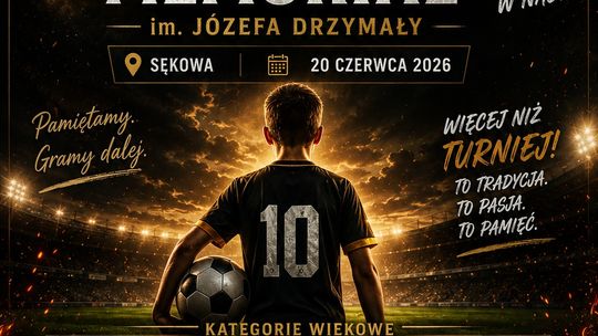 zdjęcie przedstawia plakat promujący wydarzenie - XIV Piłkarski Memoriał im. Józefa Drzymały