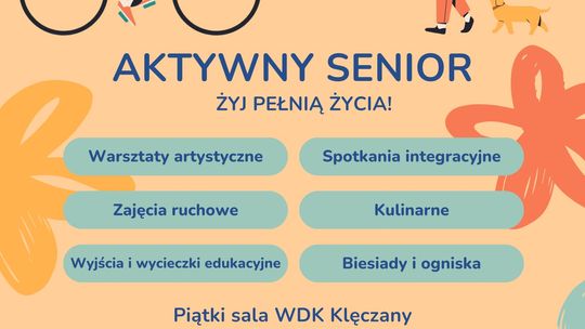 Zajęcia: Aktywny senior | halogorlice.info Zdjęcie przedstawia plakat promujący wydarzenie Zajęcia: Aktywny senior