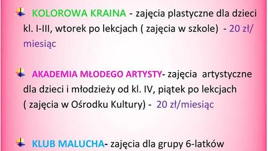 Zajęcia artystyczne dla dzieci i młodzieży | halogorlice.info Zdjęcie przedstawia plakat promujący wydarzenie Zajęcia artystyczne dla dzieci i młodzieży