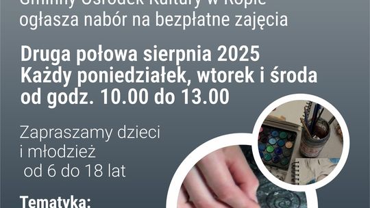 Zajęcia plastyczne w Ropie | halogorlice.info Zdjęcie przedstawia plakat promujący Zajęcia plastyczne w Ropie