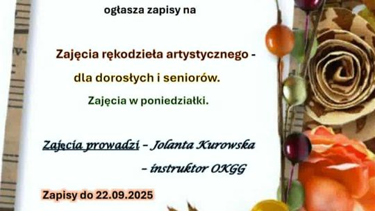 Zajęcia rękodzieła artystycznego w Stróżówce | halogorlice.info Zdjęcie przedstawia plakat promujący wydarzenie Zajęcia rękodzieła artystycznego w Stróżówce