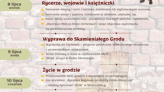 Zajęcia wakacyjne w Moszczenicy: Wakacje w Koronie | halogorlice.info Plakat zapowiadający Zajęcia wakacyjne w Moszczenicy