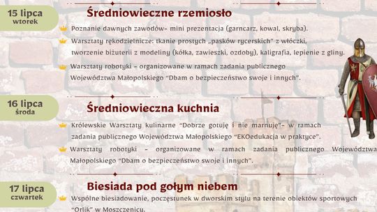 Zajęcia wakacyjne w Moszczenicy: Wakacje w Koronie | halogorlice.info Plakat zapowiadający Zajęcia wakacyjne w Moszczenicy: Wakacje w Koronie