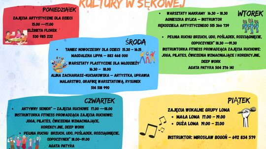 Zapisy na zajęcia w GOK Sękowa | halogorlice.info Zdjęcie przedstawia plakat promujący Zapisy na zajęcia w GOK Sękowa
