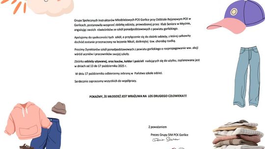 Zbiórka odzieży używanej dla Nikoli Woźniak | zwiastuny wydarzeń - halogorlice.info Zdjęcie przedstawia plakat promujący wydarzenie Zbiórka odzieży używanej dla Nikoli Woźniak