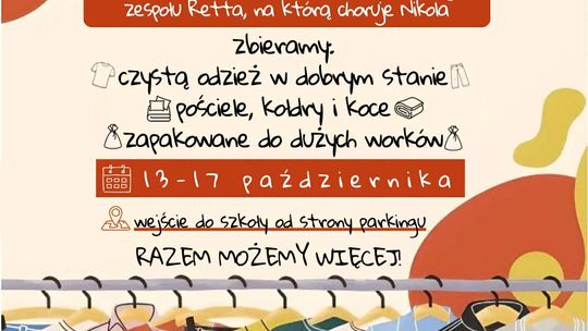 Zbiórka odzieży używanej dla Nikoli Woźniak | zwiastuny wydarzeń - halogorlice.info Plakat zapowiadający wydarzenie - Zbiórka odzieży używanej dla Nikoli Woźniak