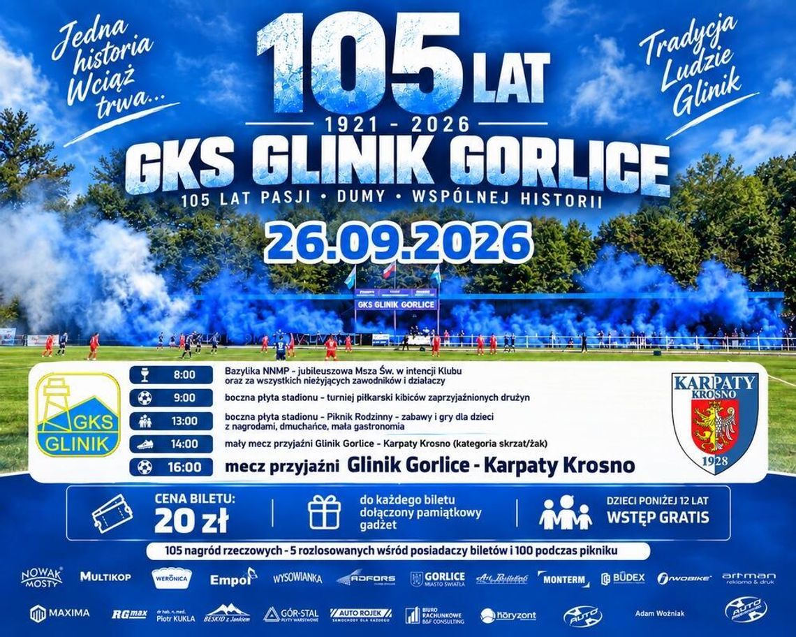 105-lecie GKS Glinik Gorlice | zapowiedzi wydarzeń - halogorlice.info 105-lecie GKS Glinik Gorlice | zapowiedzi wydarzeń - halogorlice.info