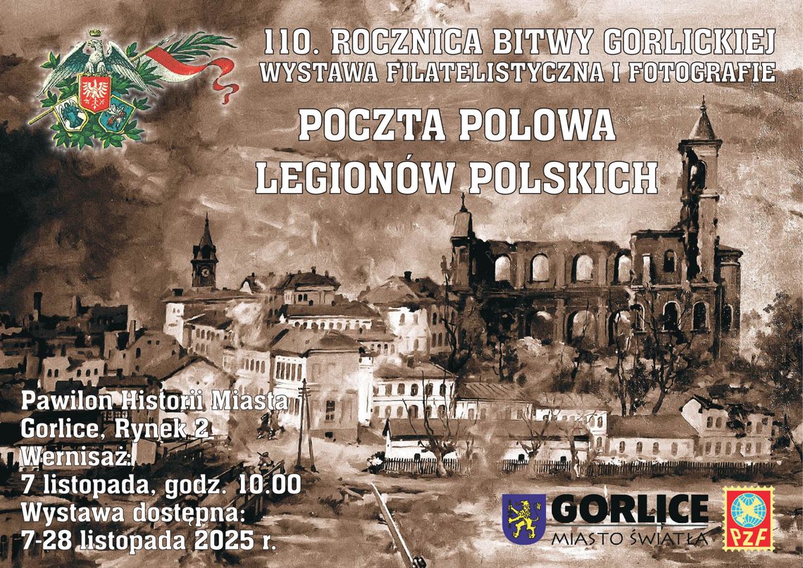plakat zapowiadający wystawę 110. Rocznicy Bitwy Gorlickiej