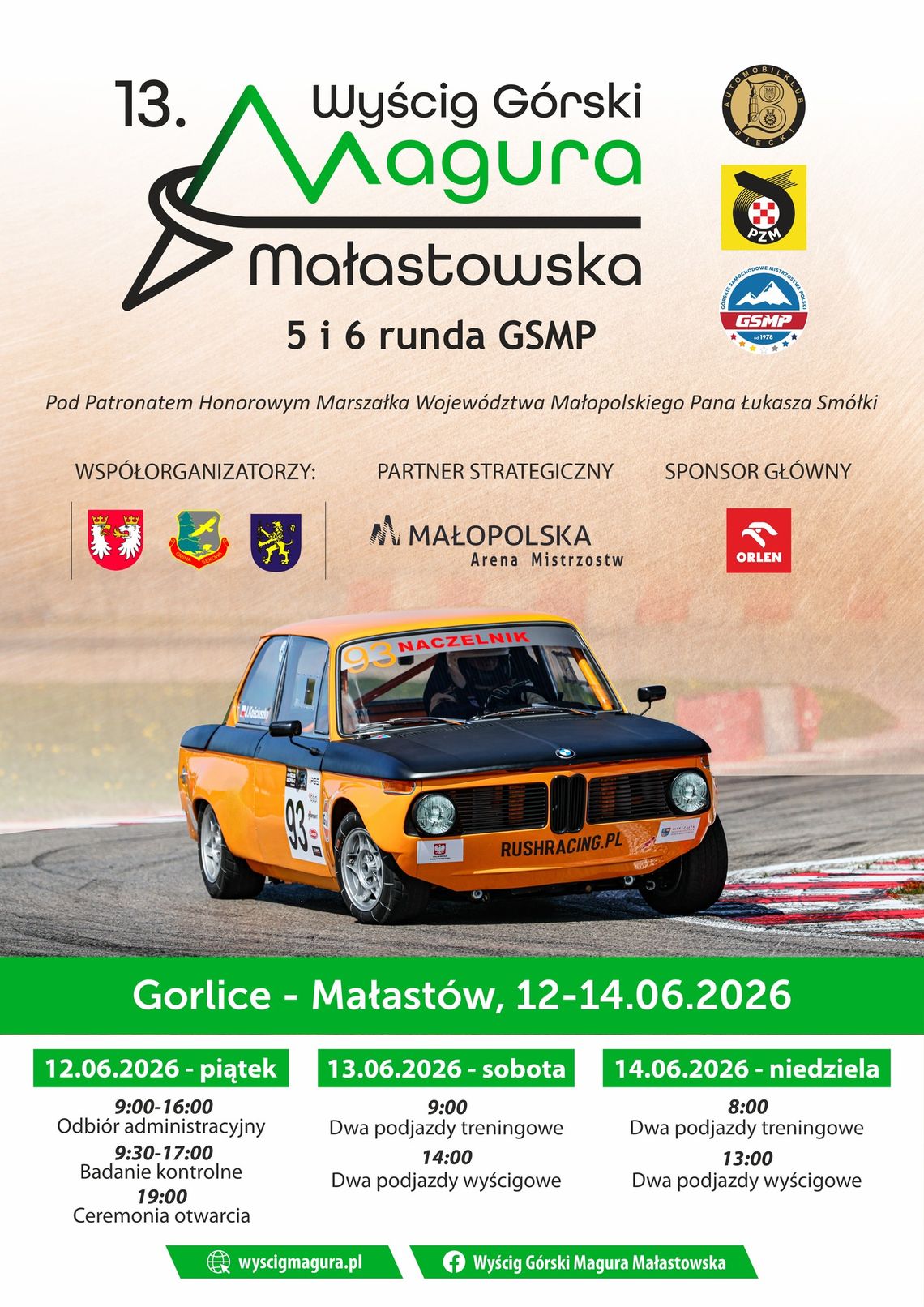 13 Wyścig Górski Magura Małastowska | zapowiedzi wydarzeń - halogorlice.info Zdjęcie przedstawia plakat zapowiadający wydarzenie - 13 Wyścig Górski Magura Małastowska