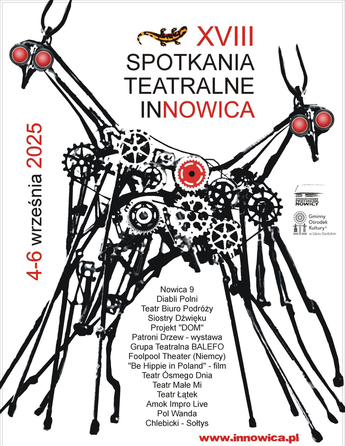 Plakat promujący 18. Spotkania Teatralne Innowica 2025