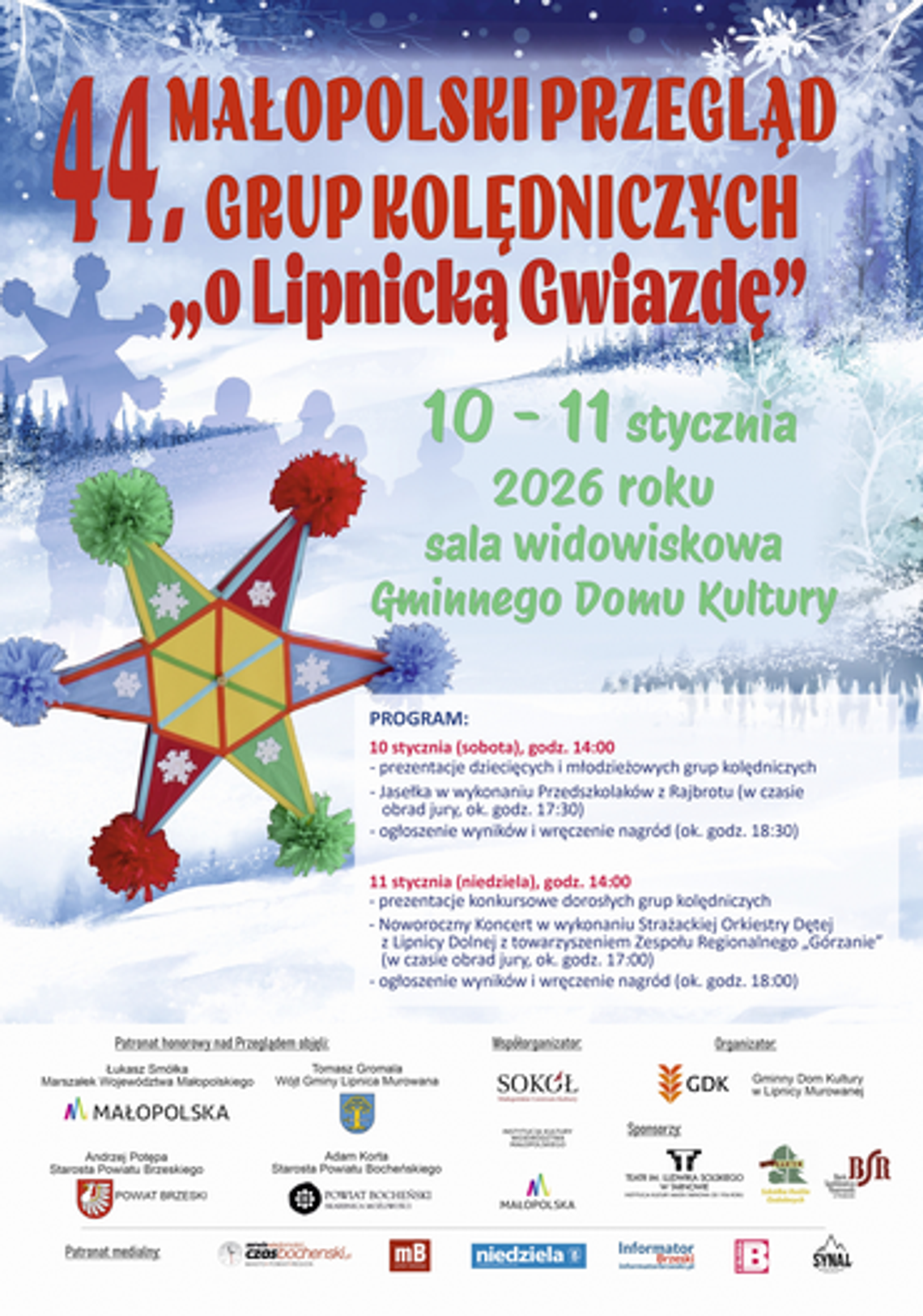 44. Małopolski Przegląd Grup Kolędniczych „O LIPNICKĄ GWIAZDĘ” | wydarzenia - halogorlice.info