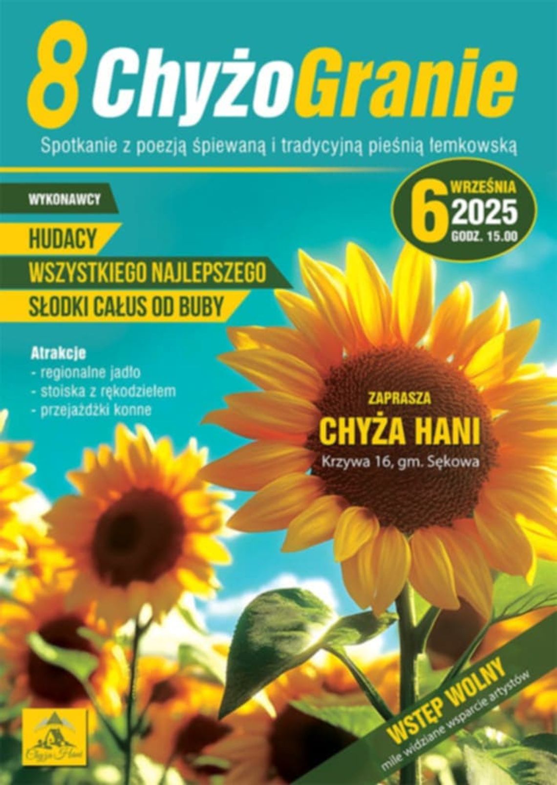 Zdjęcie przedstawia plakat promujący wydarzenie 8. Chyżo Granie 2025