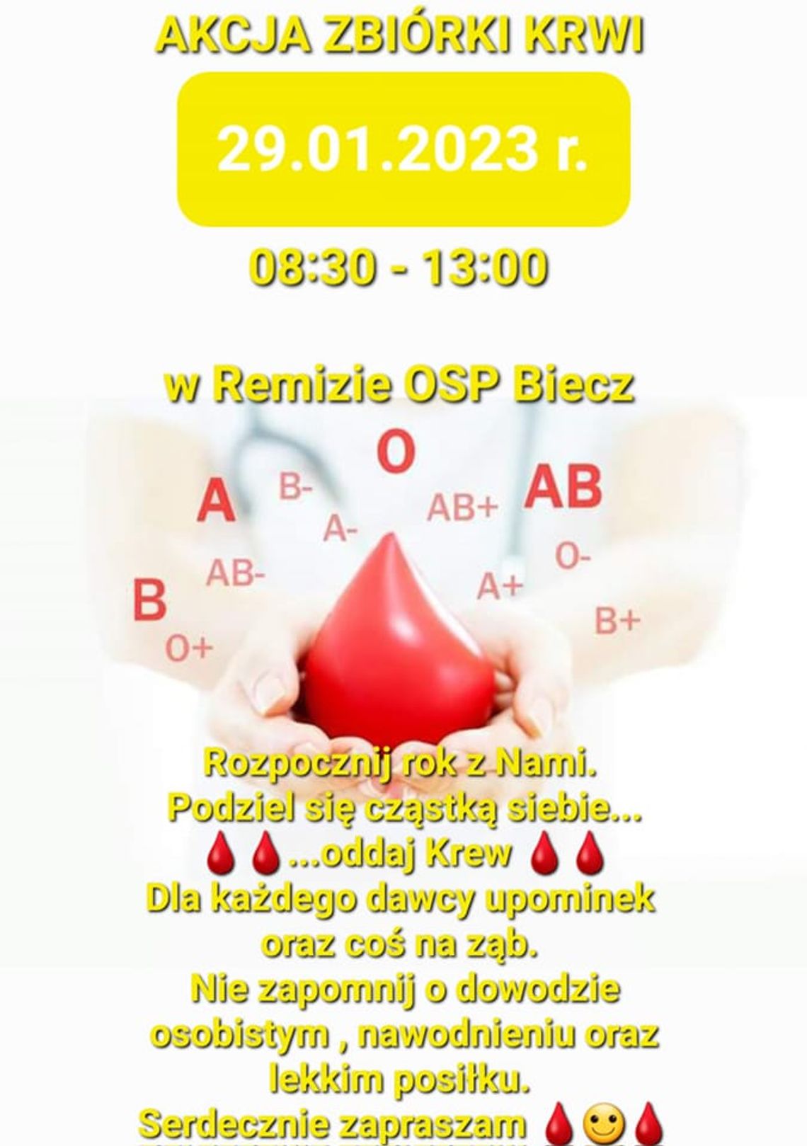 Akcja Zbiórki Krwi w Remizie OSP Biecz | halogorlice.info