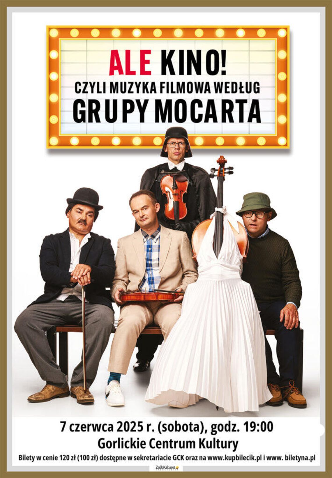 Ale kino! Czyli muzyka filmowa według Grupy MoCarta | zapowiedzi imprez – halogorlice.info Plakat zapowiadający wydarzenie Ale kino! Czyli muzyka filmowa według Grupy MoCarta