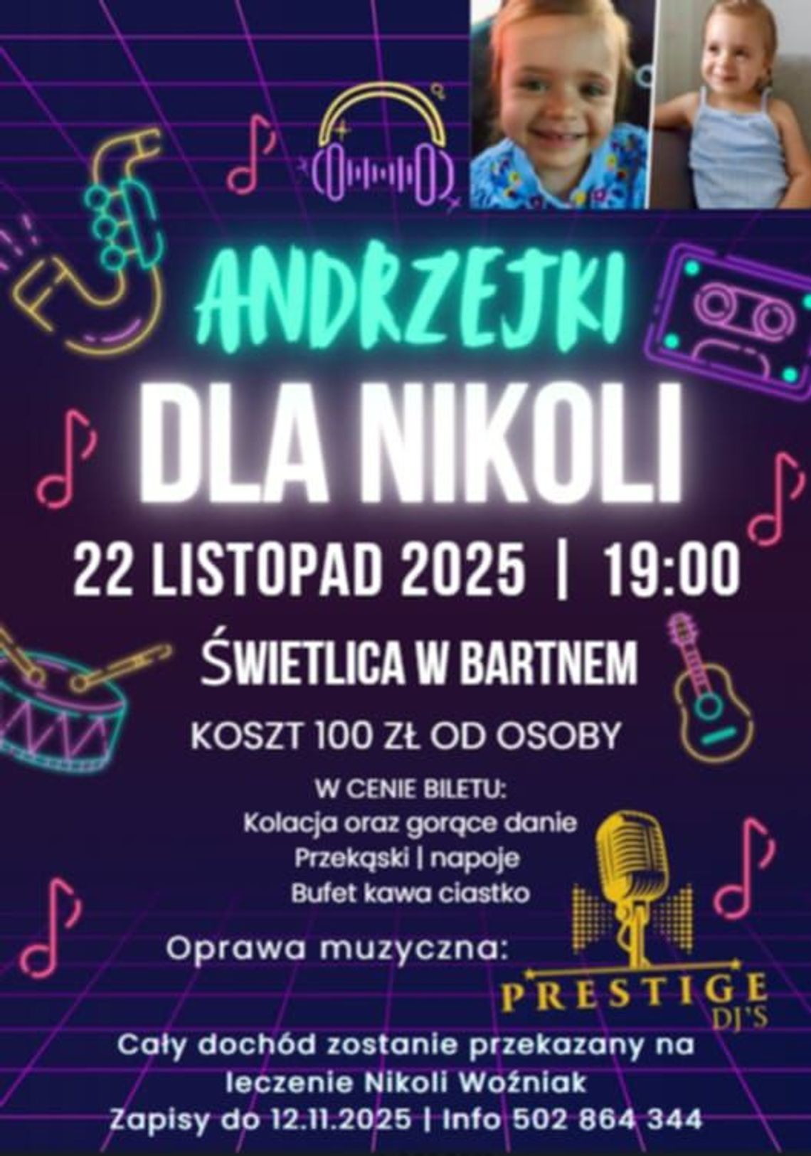 plakat zapowiadający wydarzenie pt. Andrzejki dla Nikoli Wozniak