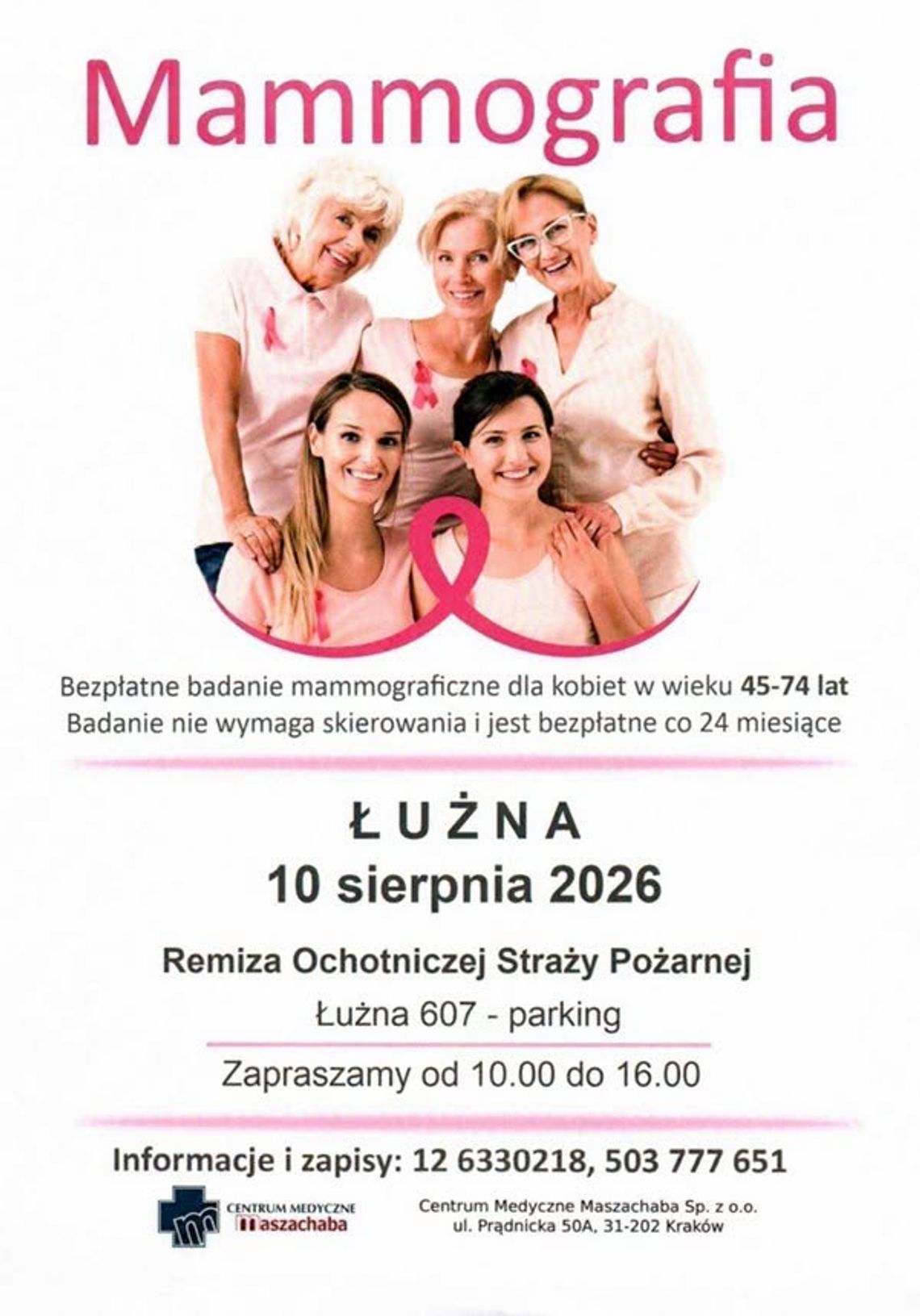 Bezpłatna mammografia w Łużnej | zapowiedzi wydarzeń - halogorlice.info