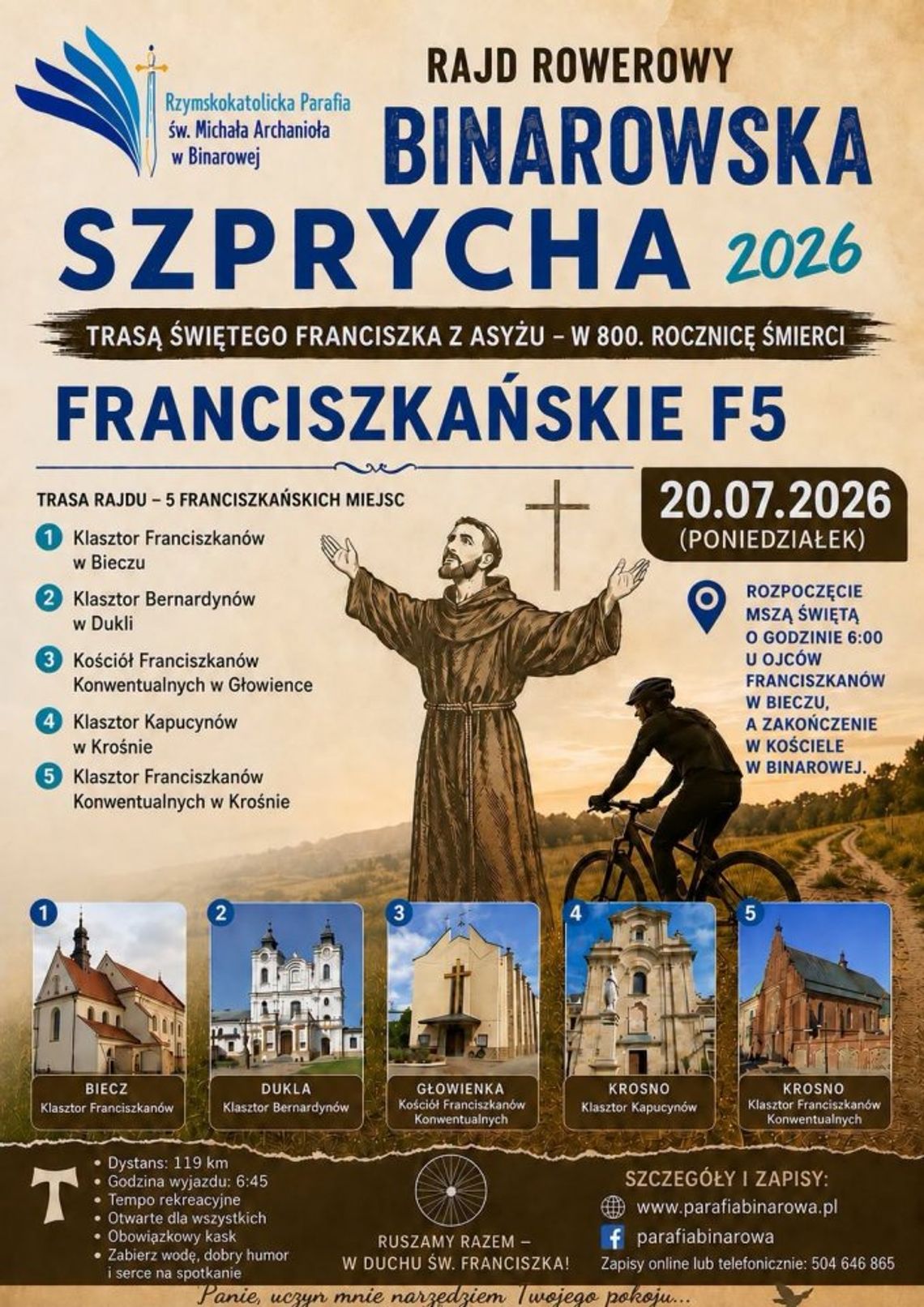 Binarowska Szprycha 2026. Rajd śladami franciszkanów Binarowska Szprycha 2026. Rajd śladami franciszkanów