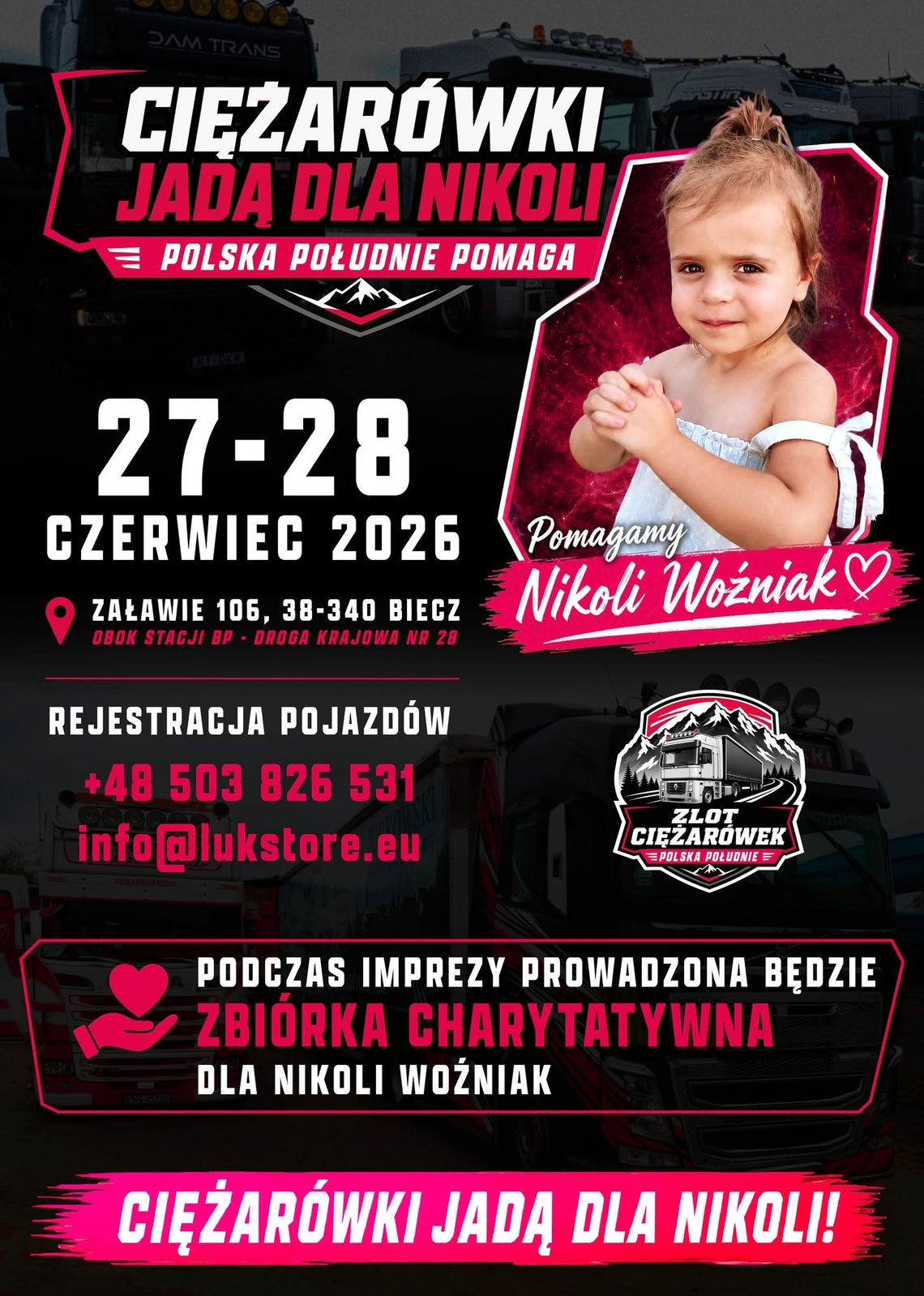 Ciężarówki dla Nikoli | zapowiedzi wydarzeń - halogorlice.info zdjęcie przedstawia plakat promujący wydarzenie - Ciężarówki dla Nikoli