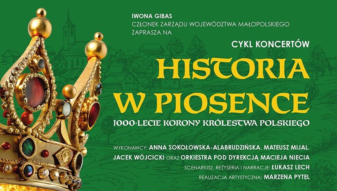 Plakat zapowiadający Cykl koncertów pt. Historia w piosence