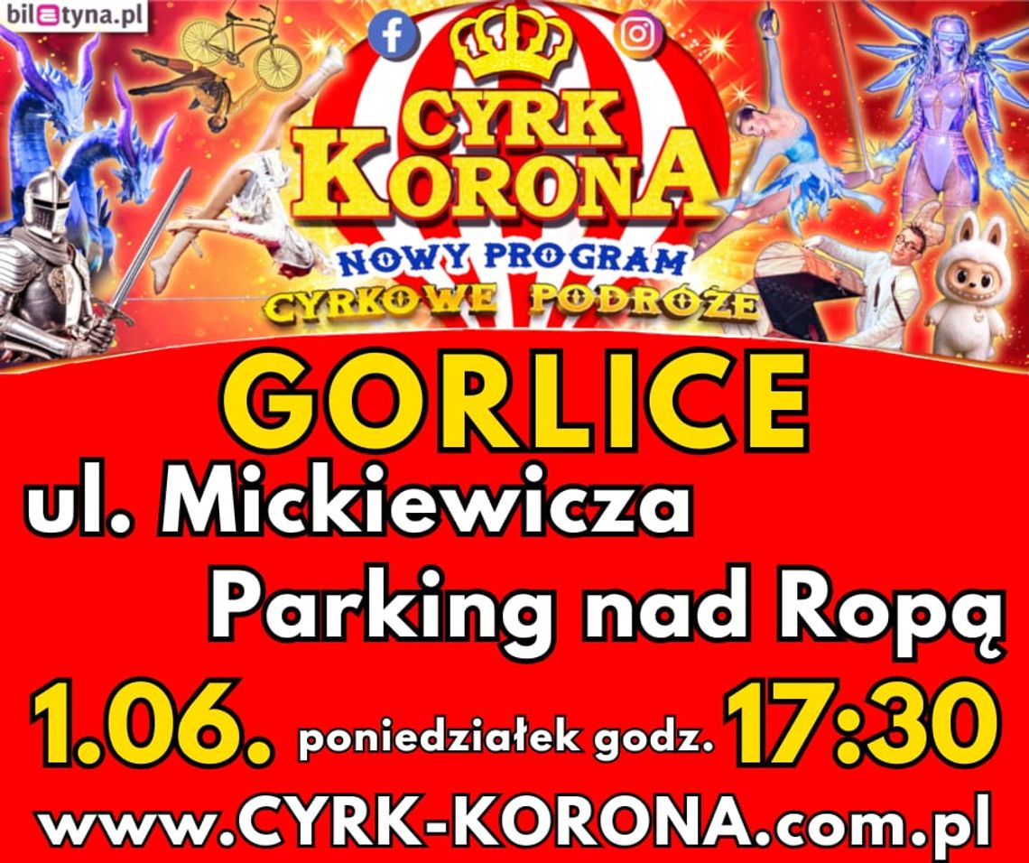 Cyrk Korona - „Cyrkowe Podróże” | zapowiedzi wydarzeń- halogorlice.info zdjęcie przedstawia plakat promujący wydarzenie - Cyrk Korona - „Cyrkowe Podróże”