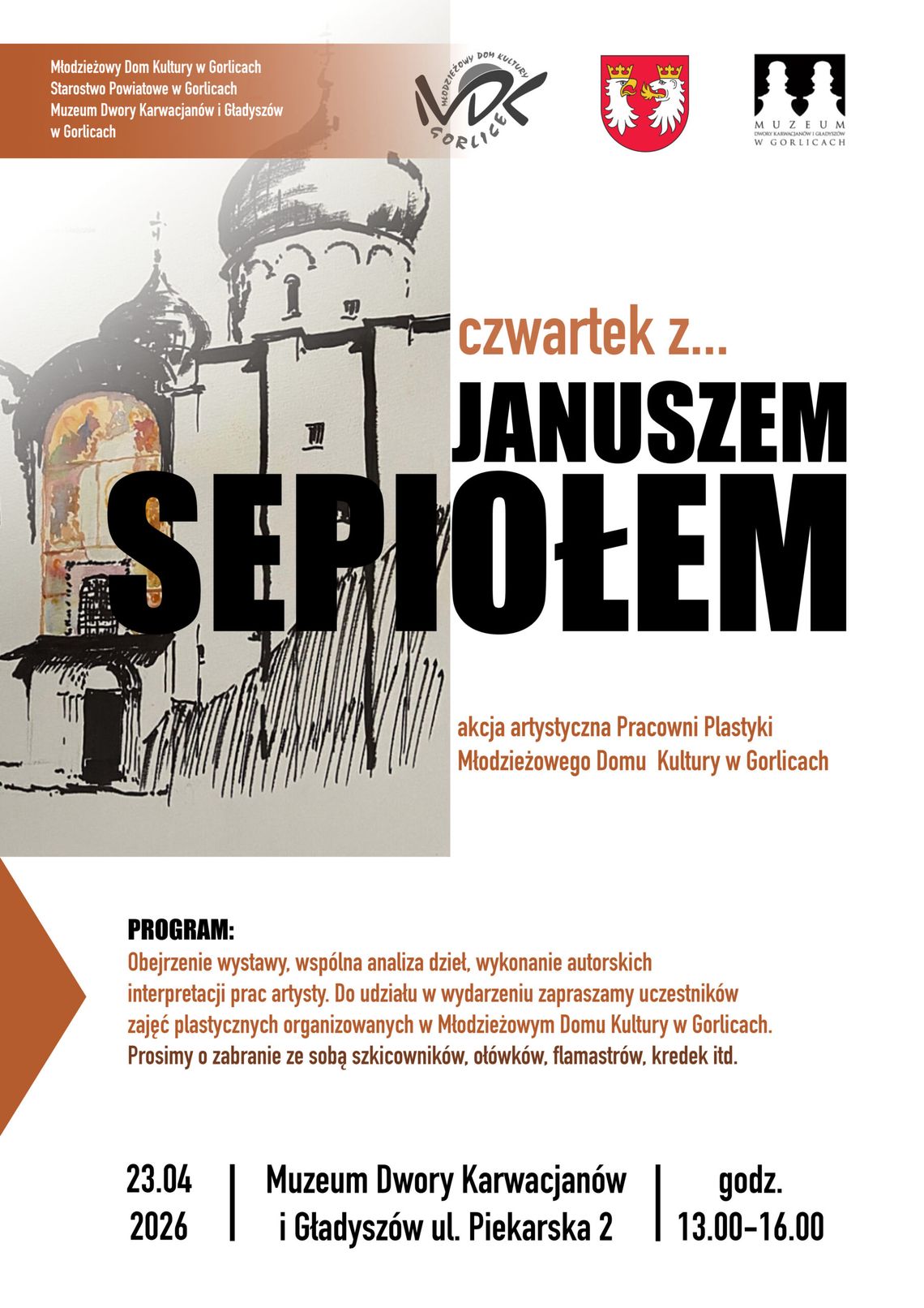 zdjęcie przedstawia plakat promujacy wydarzenie - Czwartek z Januszem Sepiołem