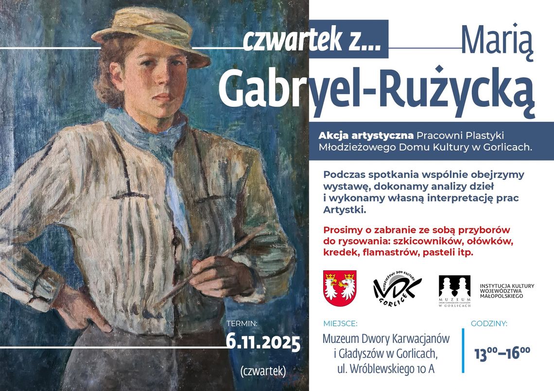 Plakat zapowiadający wydarzenie - Czwartek z... Marią Gabryel - Rużycką