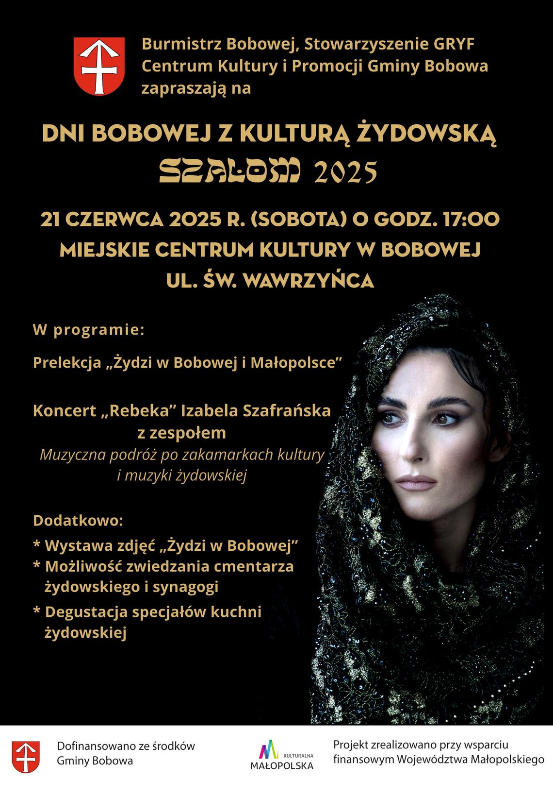 Dni Bobowej z Kultura Żydowską – SZALOM 2025 | zapowiedzi imprez – halogorlice.info Plakat zapowiadający wydarzenie Dni Bobowej z Kultura Żydowską