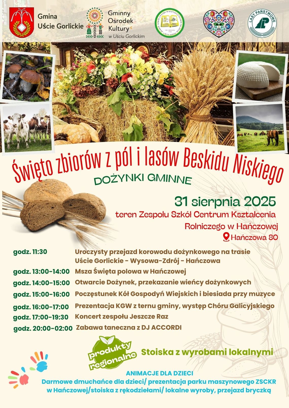 Zdjęcie przedstawia plakat promujący Dożynki Gminne w Hańczowej