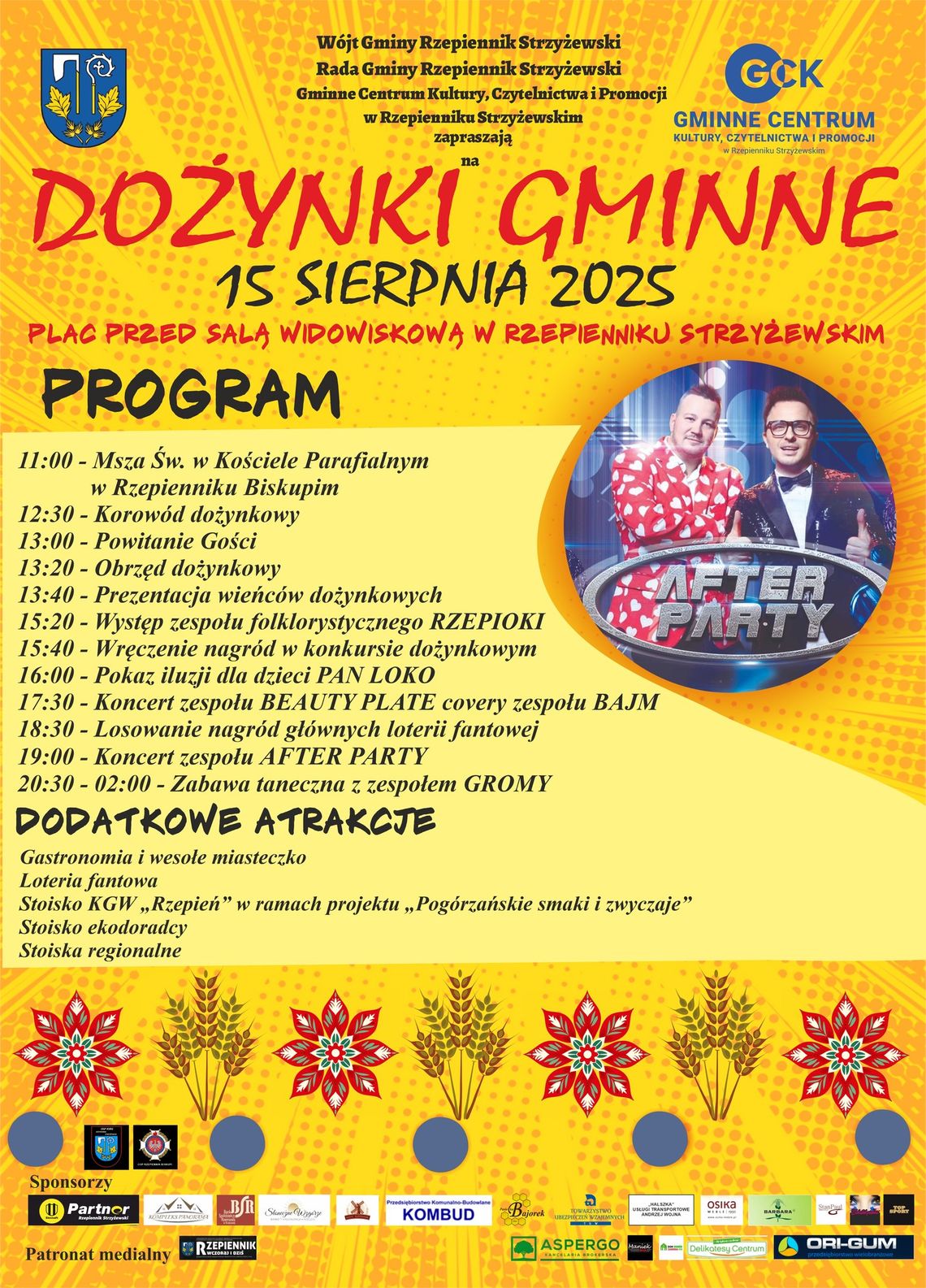 Zdjęcie przedstawia plakat promujący Dożynki Gminne w Rzepienniku Strzyżewskim