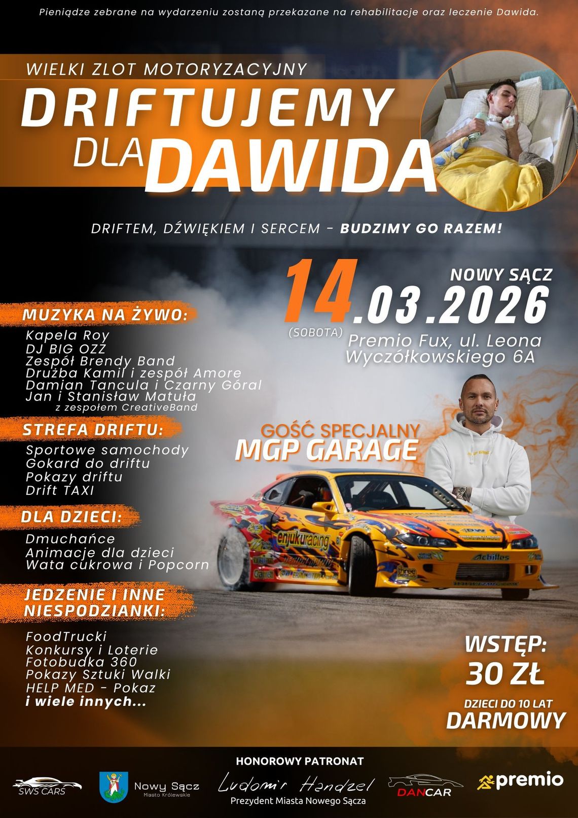 DRIFTUJEMY DLA DAWIDA – Wielki Zlot Motoryzacyjny | zapowiedzi wydarzeń - halogorlice.info Plakat zapowiadający wydarzenie - DRIFTUJEMY DLA DAWIDA – Wielki Zlot Motoryzacyjny