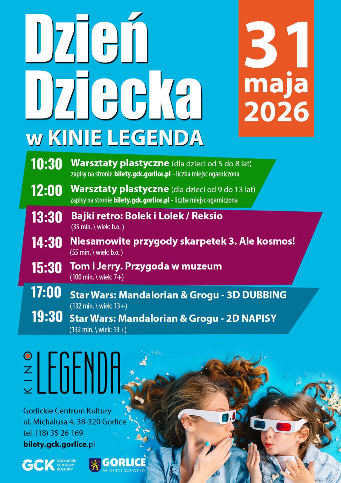 Dzień Dziecka w kinie Legenda | zapowiedzi wydarzeń - halogorlice.info Zdjęcie przedstawia plakat zapowiadający wydarzenie - Dzień Dziecka w kinie Legenda