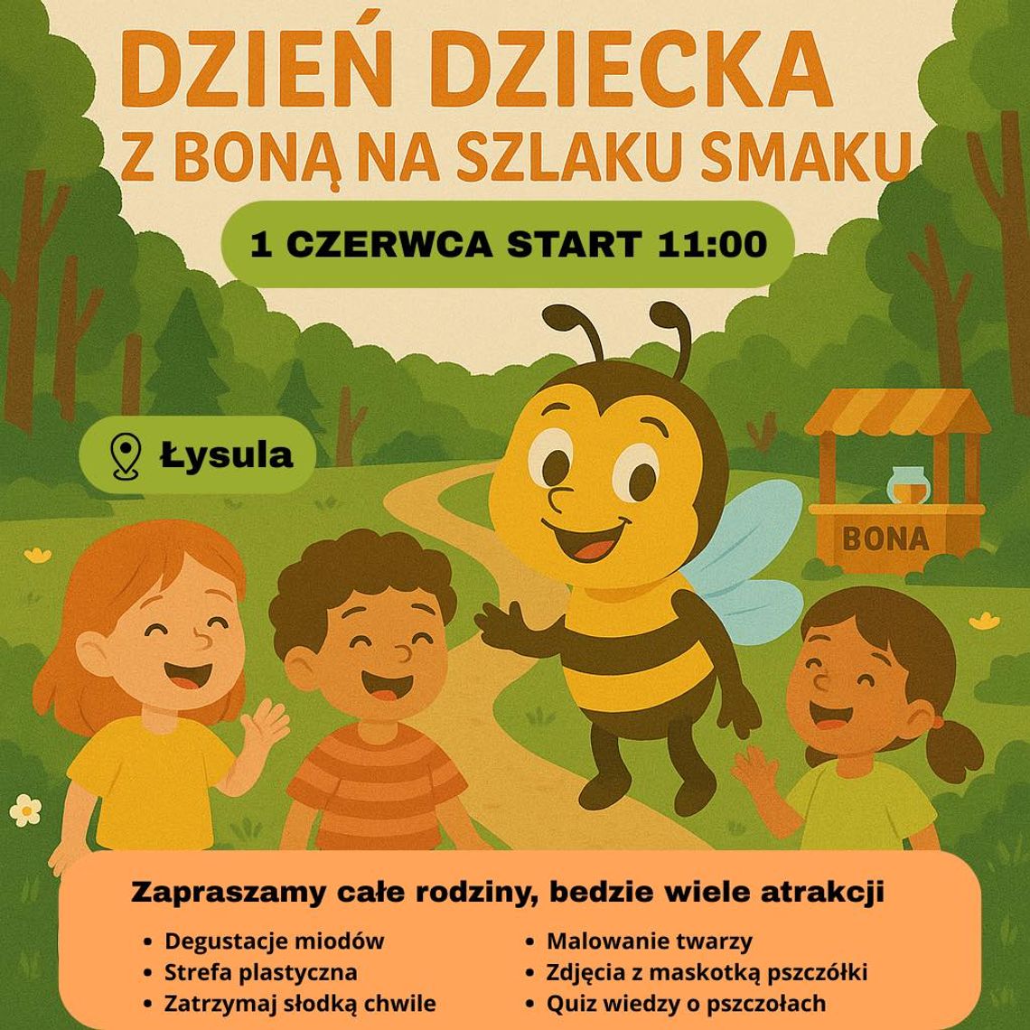 Dzień Dziecka z Boną na Szlaku Smaku | halogorlice.info Plakat zapowiadający wydarzenie Dzień Dziecka z Boną na Szlaku Smaku