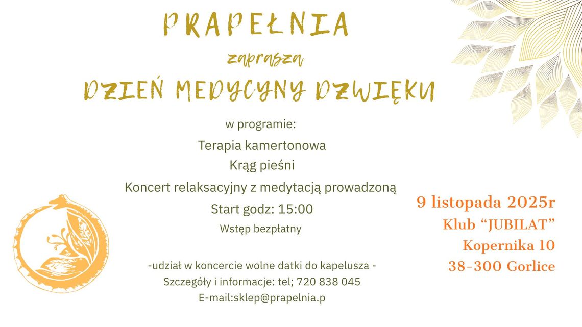 Plakat zapowiadający wydarzenie Dzień Medycyny Dźwięku