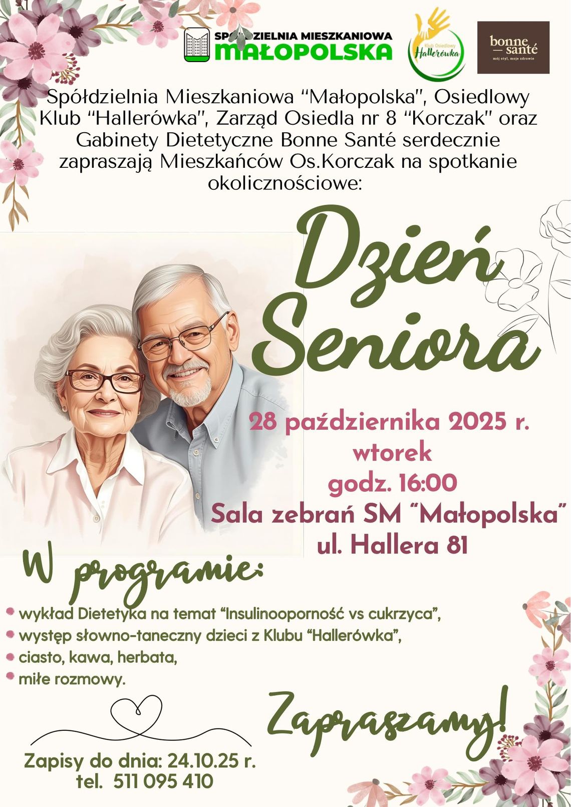 Plakat zapowiadający wydarzenie Dzień Seniora